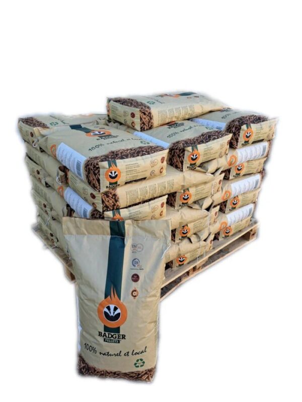 Granulés bois BADGER – 1/2 Palette de 36 sacs de 15 kg